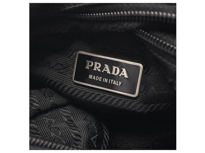 Sac à bandoulière en nylon et cuir Saffiano avec logo Triangle Prada Noir - vue 4
