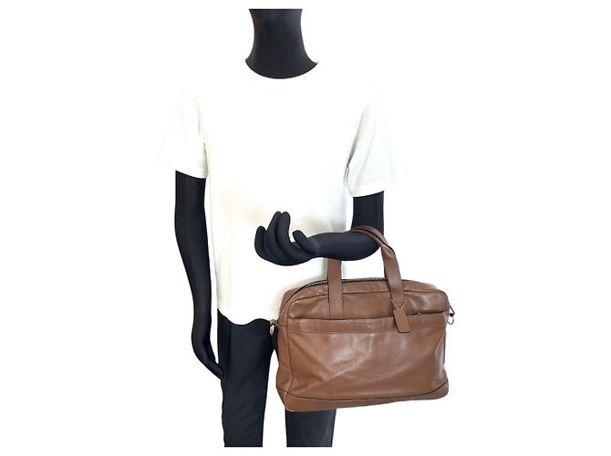 Valigetta 2 way in pelle COACH Hamilton Marrone - vista 7
