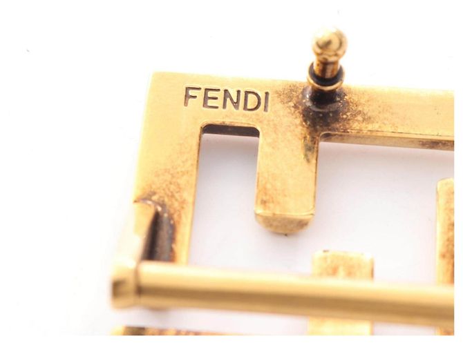 Ceinture réversible en cuir et toile avec logo FF Fendi Noir - vue 4