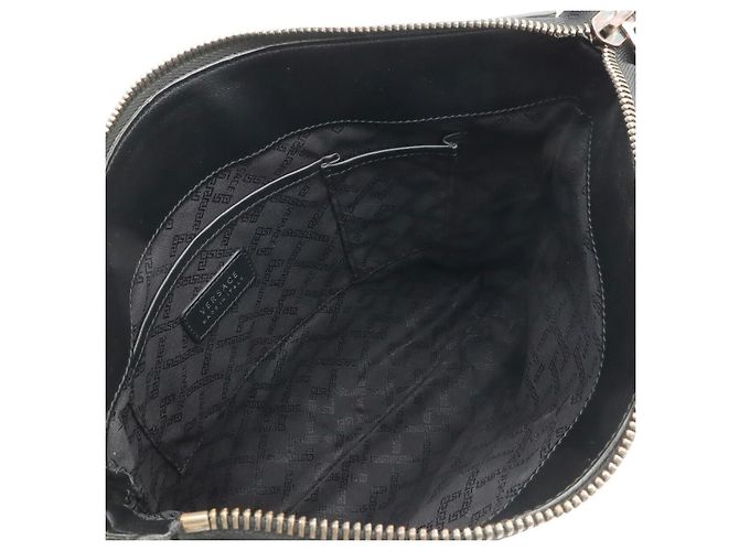 Borsa a tracolla in pelle Versace Nero - vista 7