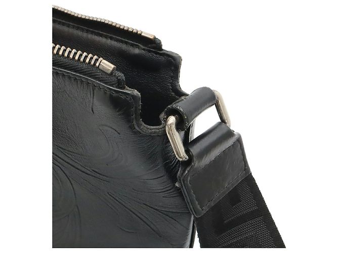 Borsa a tracolla in pelle Versace Nero - vista 8