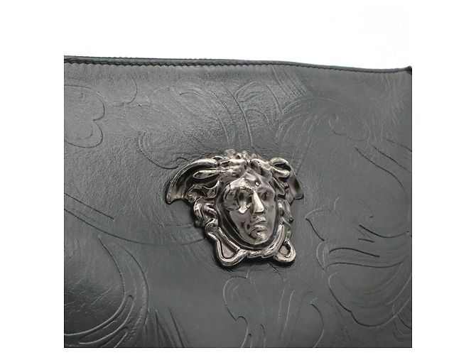 Borsa a tracolla in pelle Versace Nero - vista 9
