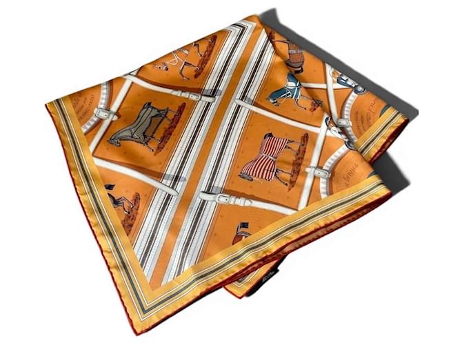 Hermès Sciarpa in seta Hermes Carre90 Double Face Arancione - vista 2
