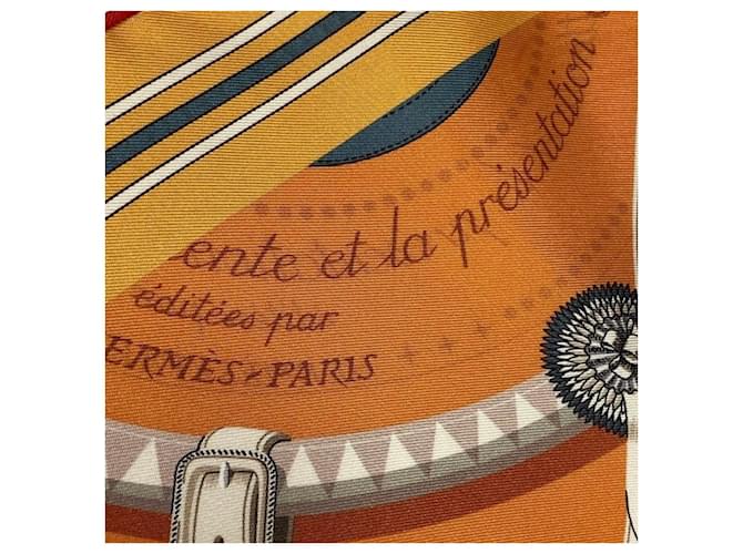 Hermès Sciarpa in seta Hermes Carre90 Double Face Arancione - vista 6