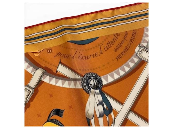 Hermès Sciarpa in seta Hermes Carre90 Double Face Arancione - vista 8