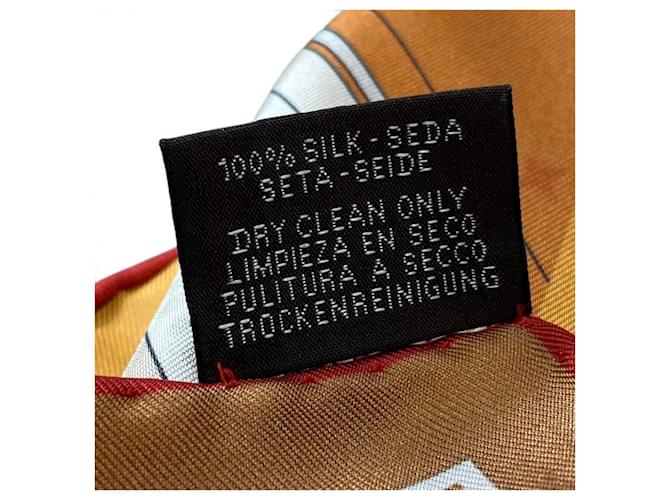 Hermès Sciarpa in seta Hermes Carre90 Double Face Arancione - vista 9