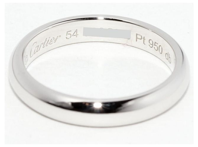 Cartier 1895 Ehering Pt950 Ringgröße 54 Silber Metallisch - Ansicht 5