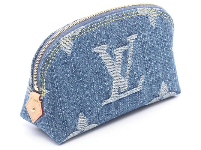 Louis Vuitton Pochette Cosmetique PM Monogram Denim Pochette Blu - vista 2
