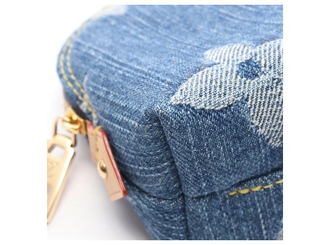 Louis Vuitton Pochette Cosmetique PM Monogram Denim Pochette Blu - vista 5