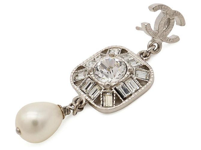 Chanel Coco Mark Pearl Ohrringe Silber Metallisch - Ansicht 5