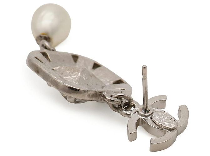 Chanel Coco Mark Pearl Ohrringe Silber Metallisch - Ansicht 6