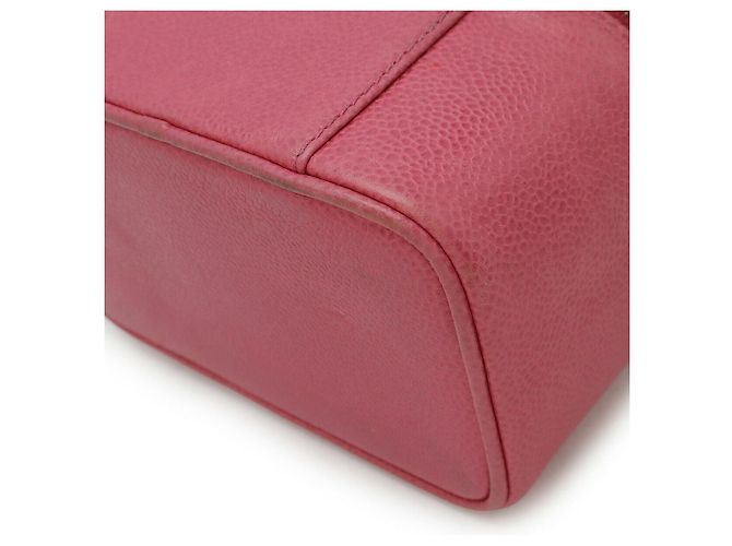 Vanity Beauty case in pelle caviar Chanel Rosa - vista 3