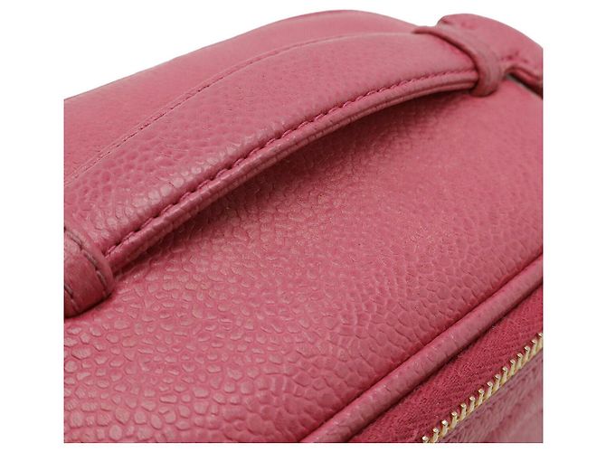 Vanity Beauty case in pelle caviar Chanel Rosa - vista 5