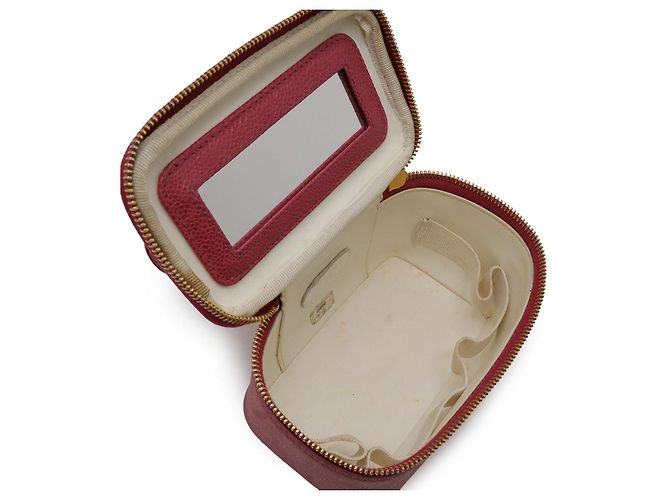 Vanity Beauty case in pelle caviar Chanel Rosa - vista 6
