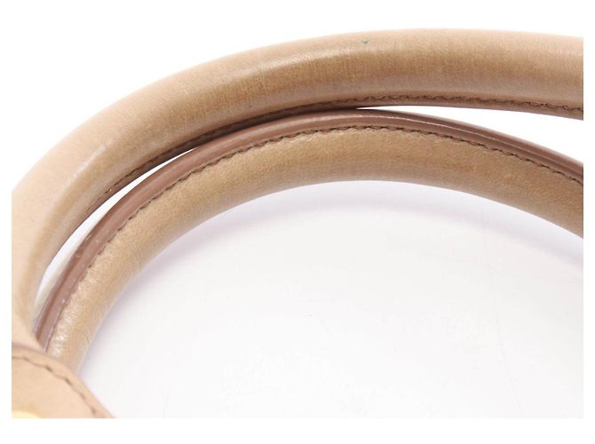 Borsa a 2 vie in pelle Miu Miu Marrone Beige - vista 7