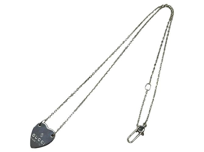 Collana Cuore Gucci Trademark in Argento 925 Metallico - vista 2