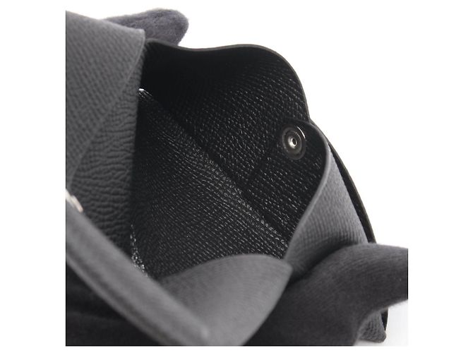 Hermès Monedero Calvi de piel de becerro Hermes Negro - vista 4