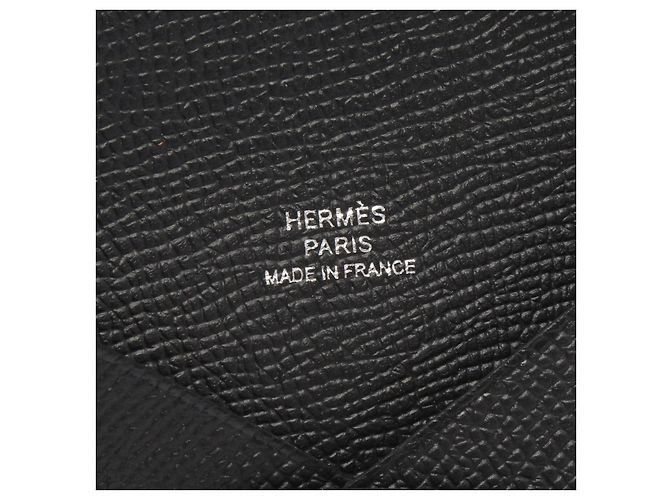 Hermès Monedero Calvi de piel de becerro Hermes Negro - vista 5