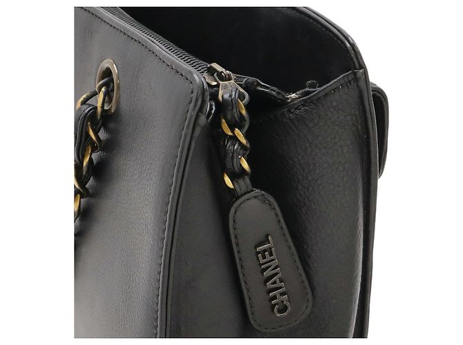 Chanel Leder-Tote-Bag Schwarz - Ansicht 4