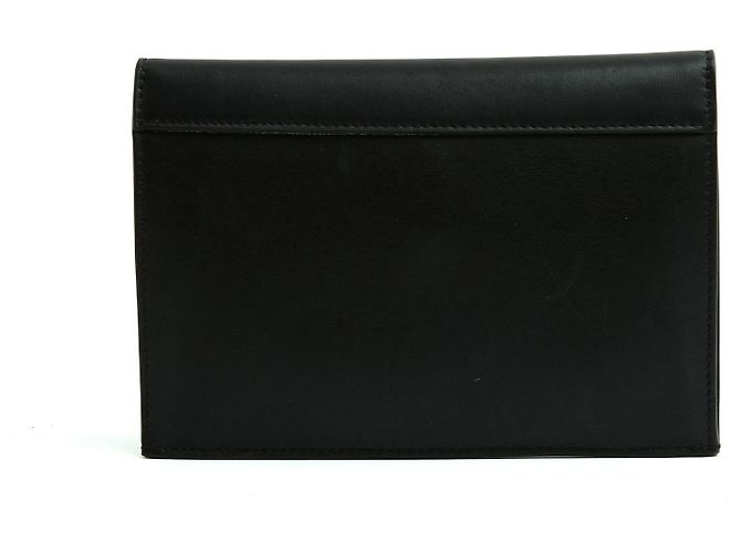 Céline Pochette Enveloppe Noir Phoebe Philo Black Matt Leather Clutch Bag Celine Nero - vista 4