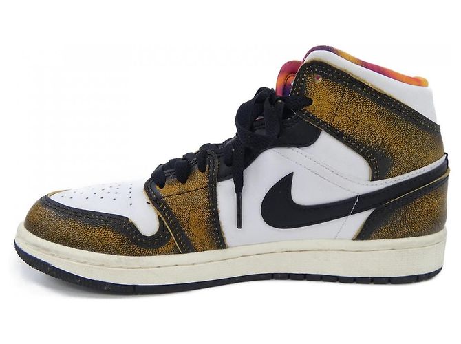 Autre Marque Sneakers Nike Air Jordan 1 Mid Nero Bianco Giallo - vista 2