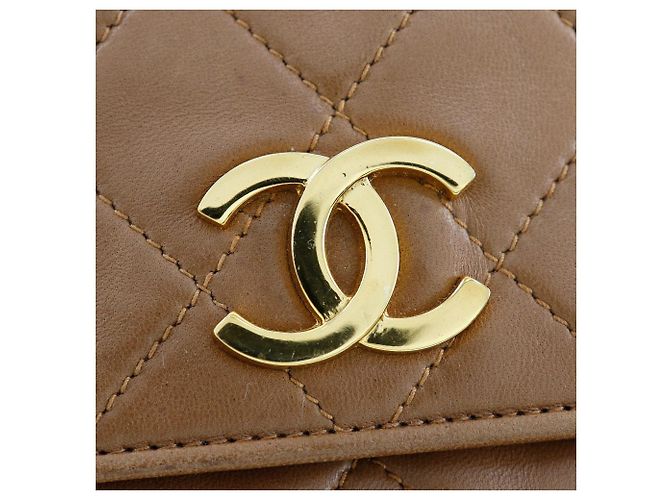 Bolso Chanel Matelasse de piel de cordero Castaño Dorado - vista 10