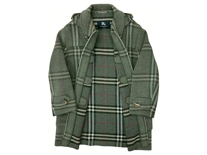 Abrigo de lana Burberry Verde Caqui - vista 2