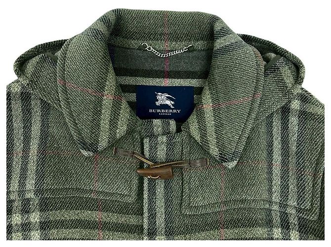 Abrigo de lana Burberry Verde Caqui - vista 4