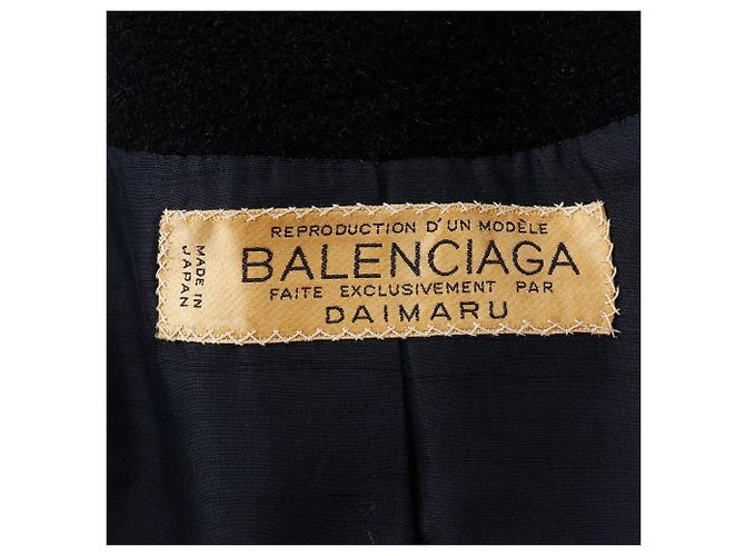Balenciaga No Collar Long Coat Black - view 15