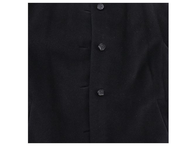 Balenciaga No Collar Long Coat Black - view 8