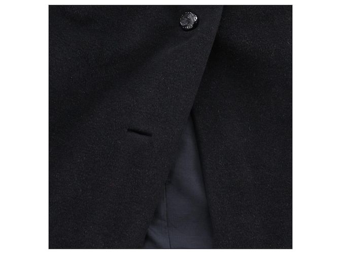 Balenciaga No Collar Long Coat Black - view 9