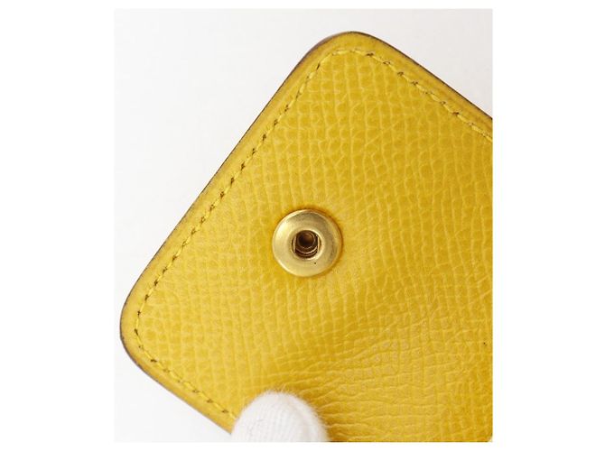 Hermès Étui Post-it Hermes en cuir Porte-notes adhésives Jaune - vue 7