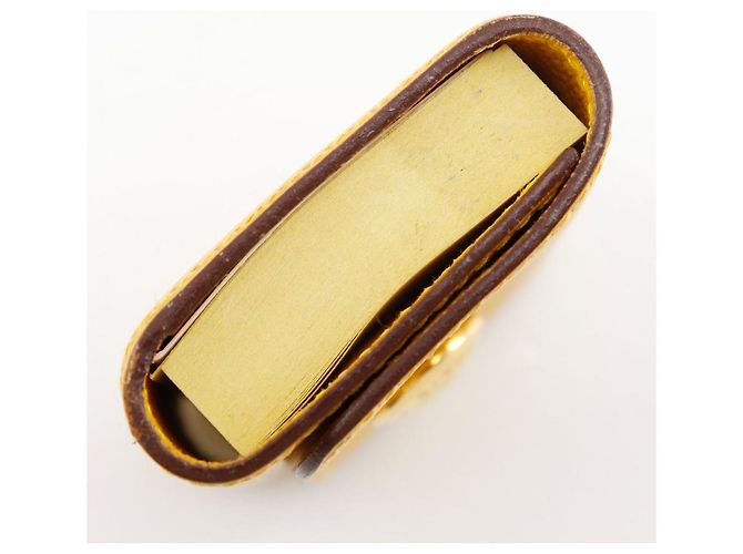 Hermès Étui Post-it Hermes en cuir Porte-notes adhésives Jaune - vue 8