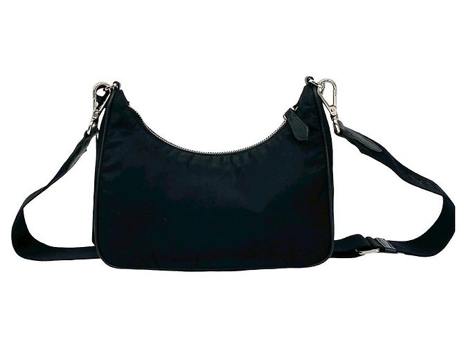 Borsa a tracolla 2way in nylon Tessuto Prada Nero - vista 4