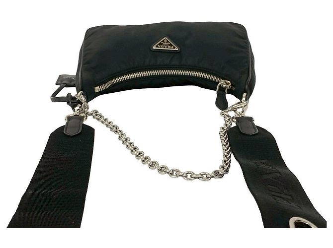 Borsa a tracolla 2way in nylon Tessuto Prada Nero - vista 5
