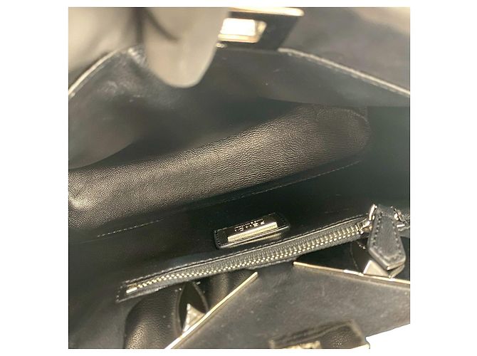 Bolsa 2way de couro de python Fendi Peekaboo Preto - vista 10