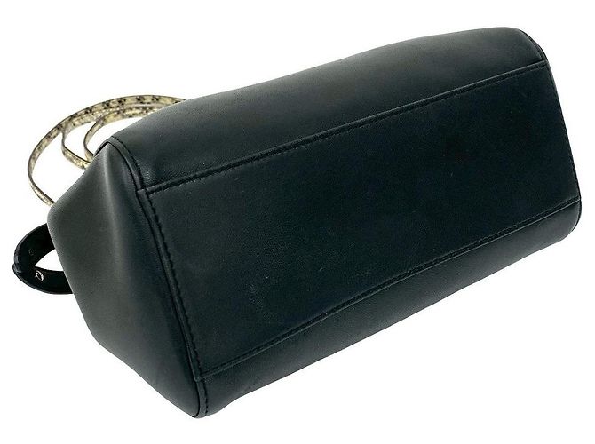 Bolsa 2way de couro de python Fendi Peekaboo Preto - vista 8
