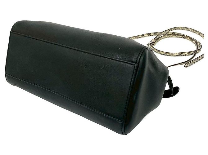 Bolsa 2way de couro de python Fendi Peekaboo Preto - vista 9