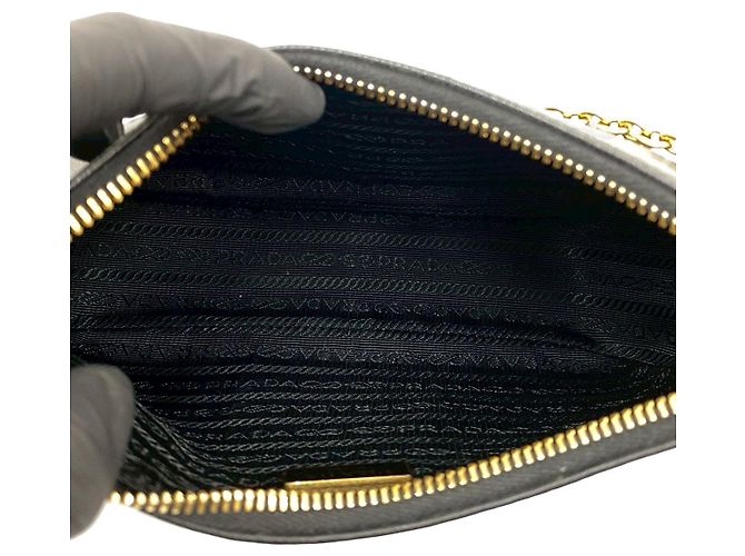 Borsa a tracolla 2way in pelle Saffiano Prada Nero - vista 10