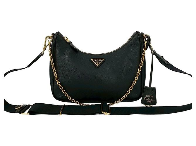 Borsa a tracolla 2way in pelle Saffiano Prada Nero - vista 2