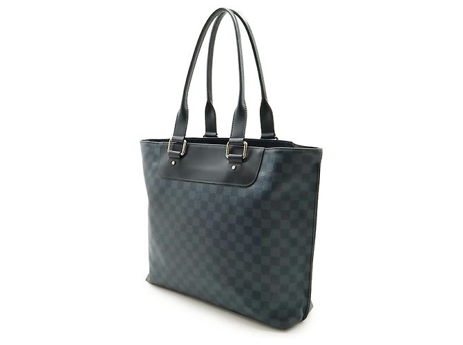 Borsa tote Louis Vuitton Cabas Voyage Damier Cobalt 2way Nero Blu - vista 2