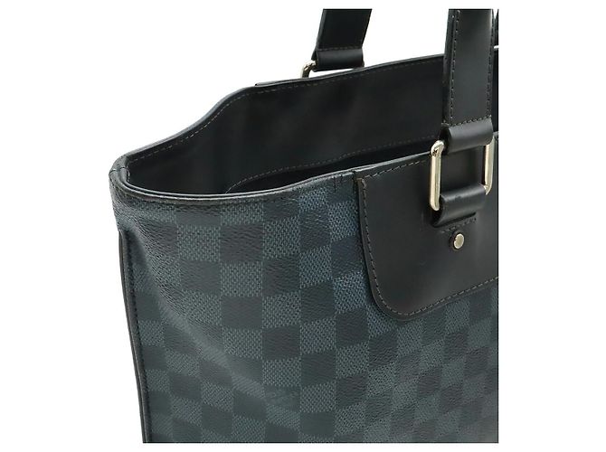 Borsa tote Louis Vuitton Cabas Voyage Damier Cobalt 2way Nero Blu - vista 5