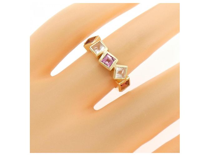 Autre Marque Luviada Au750 Topas-Quarz-Ring Golden - Ansicht 5