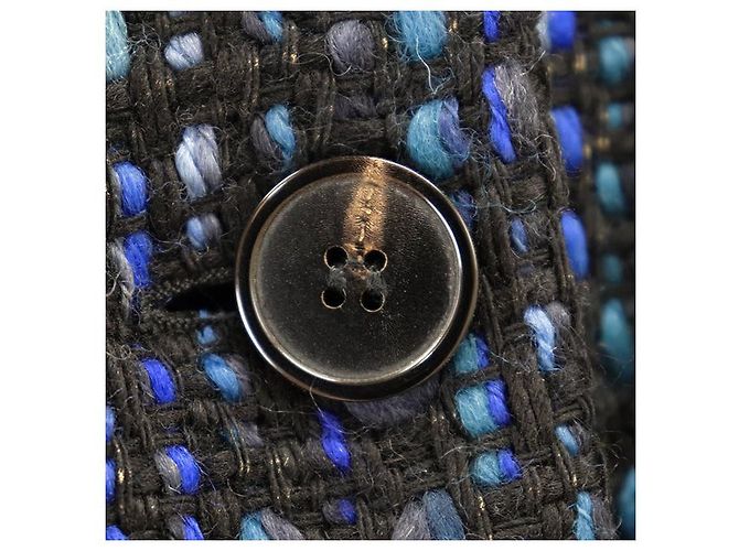 Abrigo de tweed de lana con cinturón Dries Van Noten Azul - vista 13