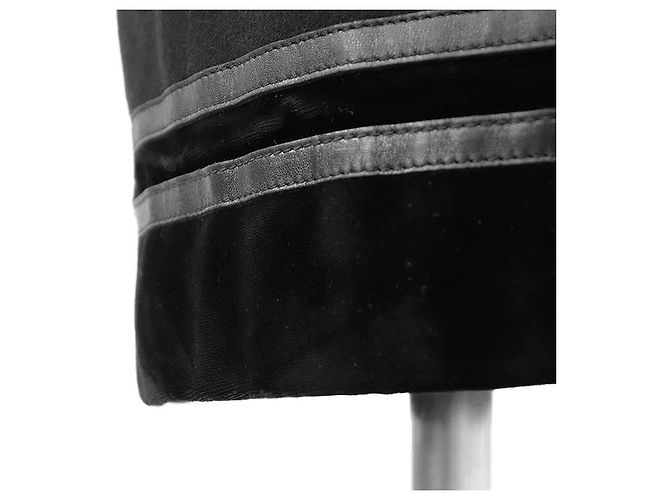 Abrigo Trench de Terciopelo de Lana y Cuero Gucci Negro - vista 13