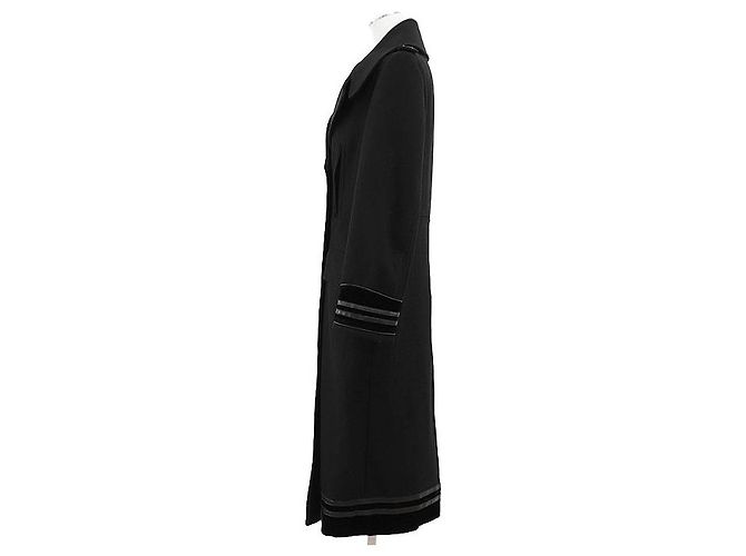 Abrigo Trench de Terciopelo de Lana y Cuero Gucci Negro - vista 5