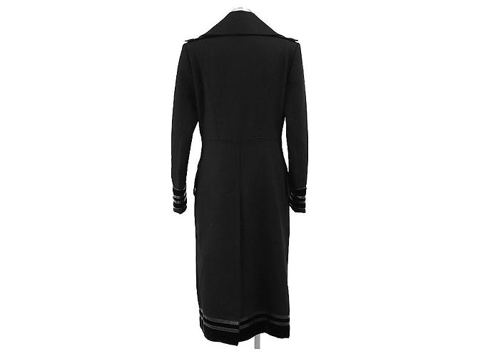 Abrigo Trench de Terciopelo de Lana y Cuero Gucci Negro - vista 6