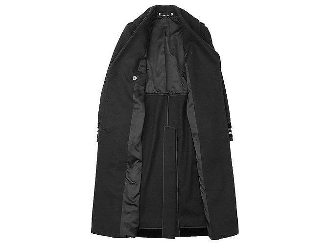 Abrigo Trench de Terciopelo de Lana y Cuero Gucci Negro - vista 7