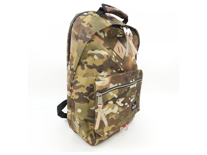 Autre Marque INDISPENSABLE Nylon Rucksack Braun Grün - Ansicht 2