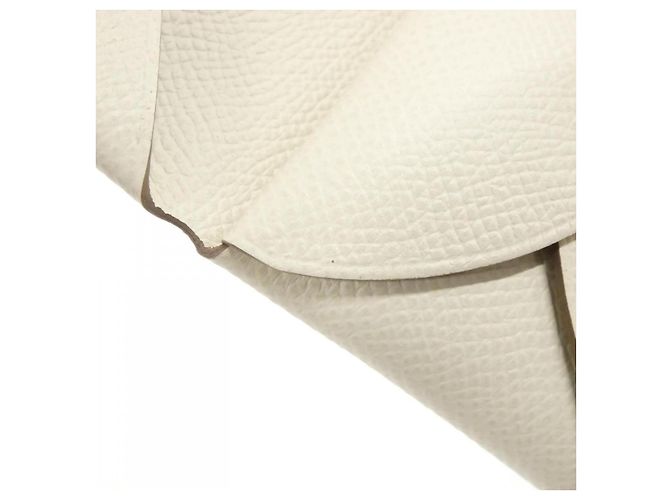 Hermès Monedero de cuero Hermes Calvi Duo Blanco - vista 4